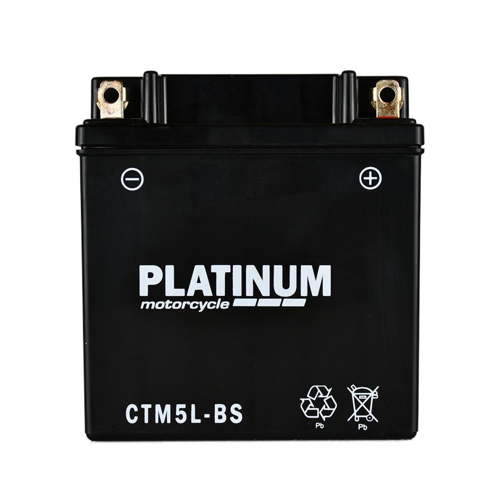 Platinum CTM5L-BS, 12Volt 5Ah Motorbike Battery 70CCA