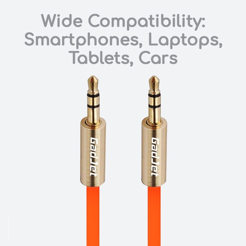 Ring Gadjet 3.5mm Aux Audio Cable 1mtr Orange