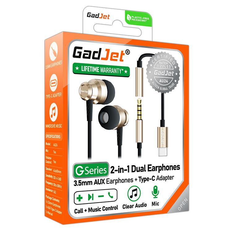 Ring GadJet G-Series Earphones + Type-C Adapter
