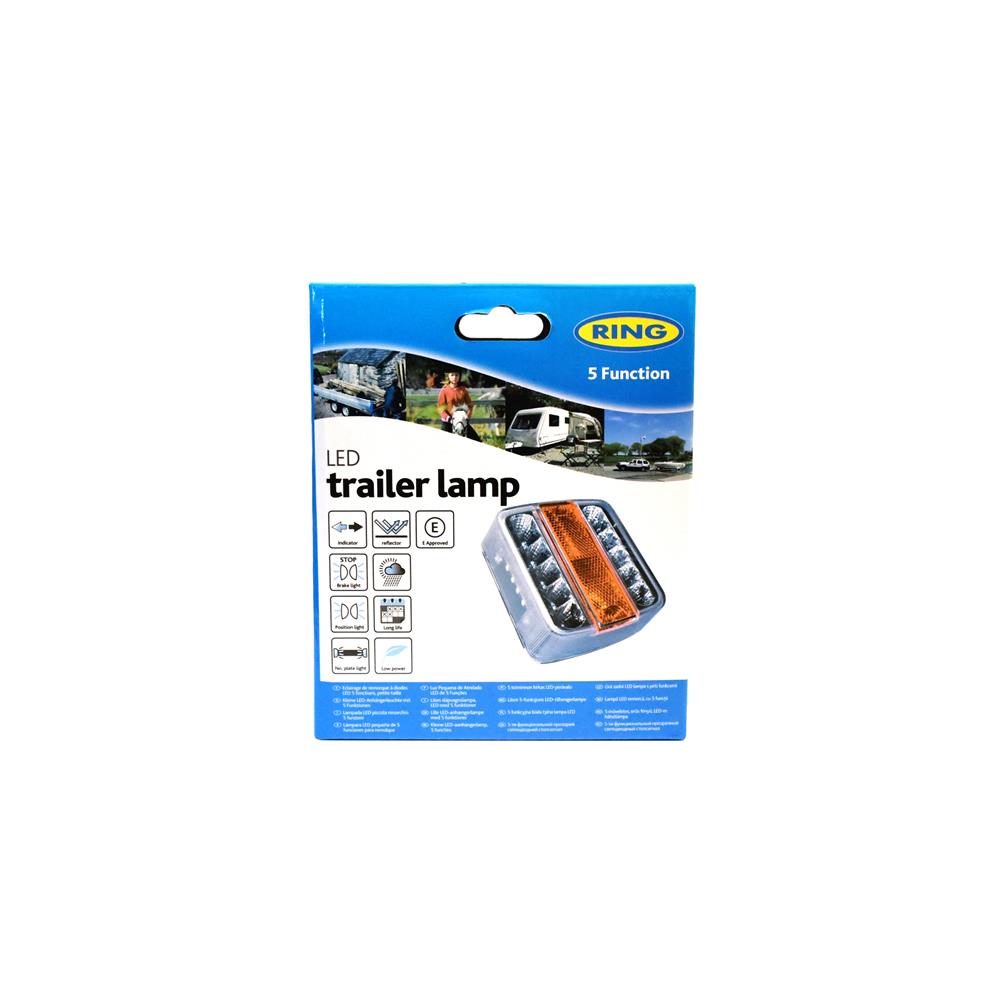Ring RCT445 12V 4W Trailer Towing Five Function Clear LED Trailer Lamp Single