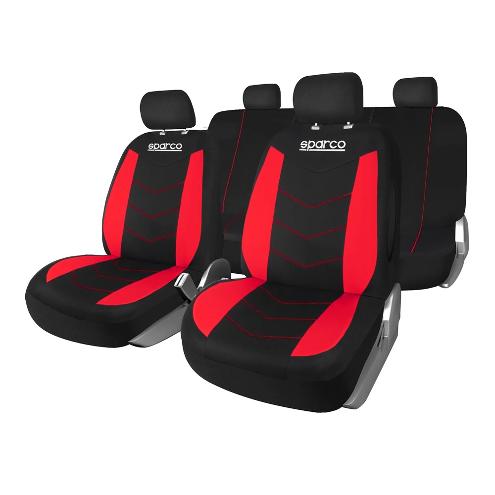 Seat Cover Black/Red Polyester