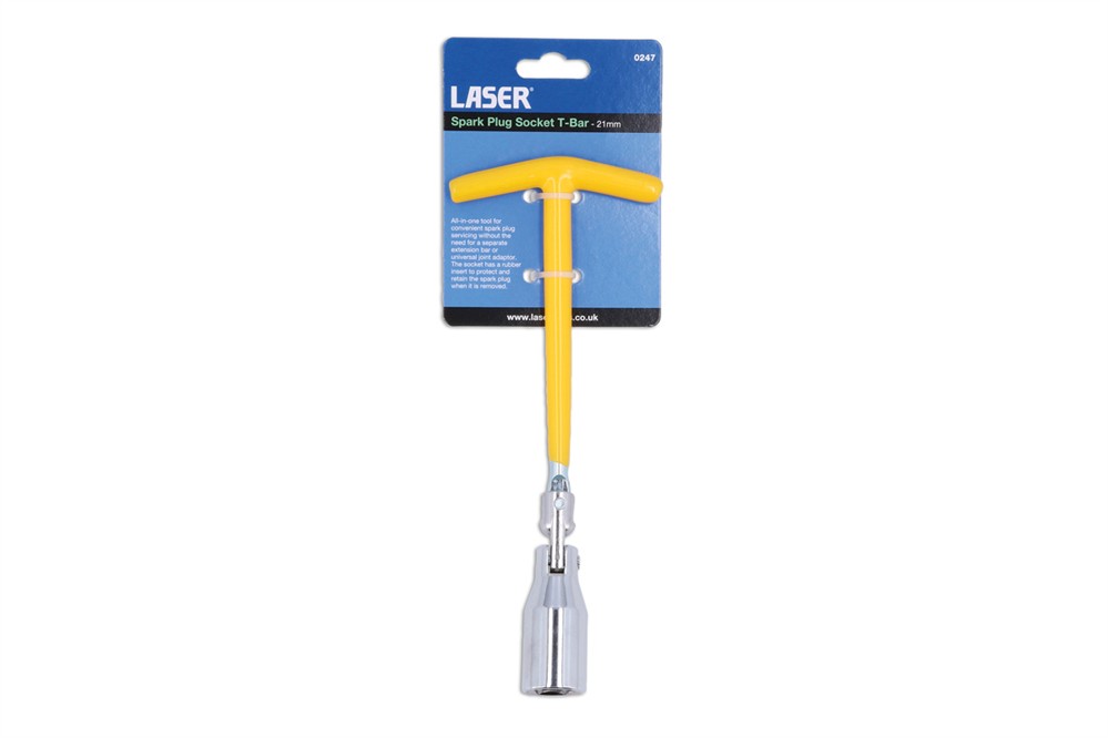 Laser 0247 Spark Plug Socket T-Bar 21mm