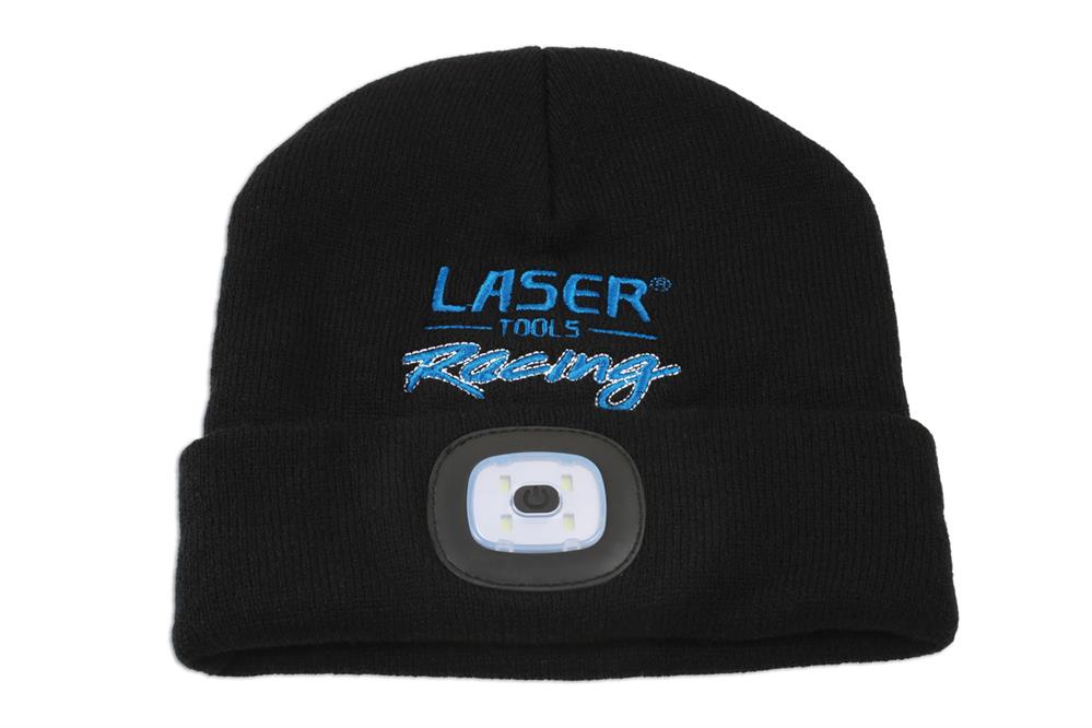 Laser 6899 Laser Tools Racing Beanie Hat with Rechargeable Lamp