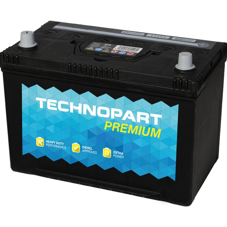 Technopart 2 Year Car Battery 250 - 90Ah 740cca