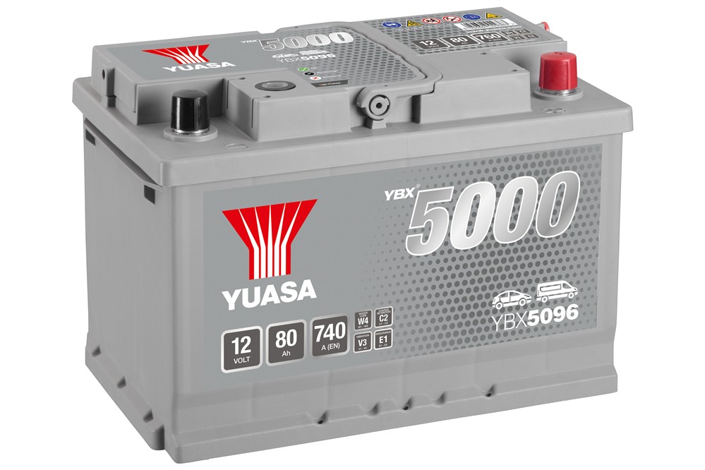 YBX5096 12V 80Ah 740A Yuasa Silver High Performance 4yr Warranty battery