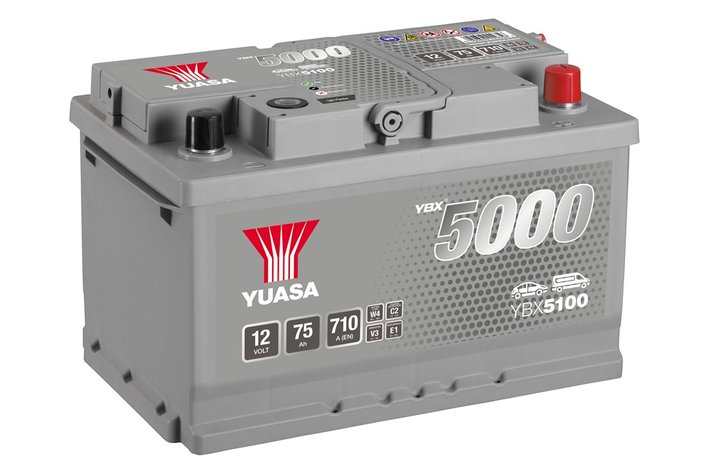 YBX5100 12V 75Ah 710A Yuasa Silver High Performance 4yr Warranty battery