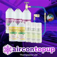 Car Aircon Regas For Hybrid/Electric Vehicles R1234yf Compatible Refrigerant x3 + Leak Sealer x2 + Sanitiser x3 + Professional Type Hose & Gauge Kit