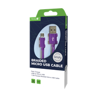 ICMC07 Simply Power USB - Micro USB Braided Cable 1.5M Purple