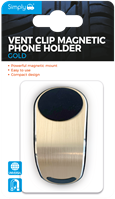 PH015 Simply Auto Gold Vent Clip Magnetic Phone Holder