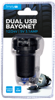 POW06 Simply Auto 5V 3.1Amp Dual USB Bayonnett