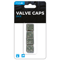 VAL05 Simply Auto Dice Valve Caps Chrome - With Nylon Insert